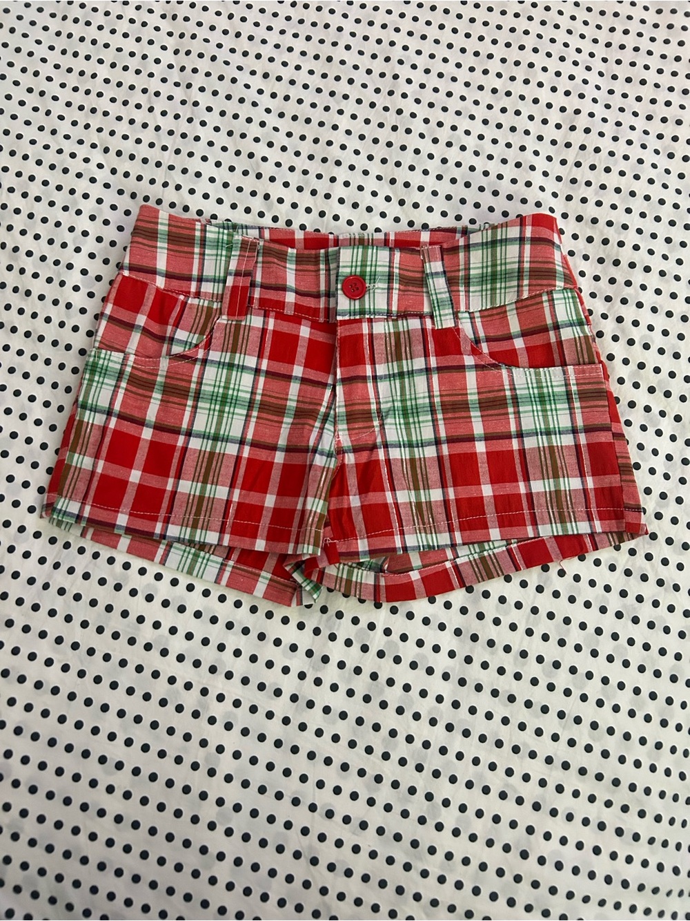 Vintage low rise plaid mini shorts